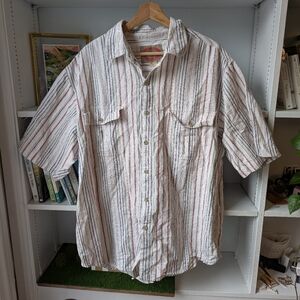 Vintage Australian Outback Men's Short Sleeve Button Down Shirt XL Hemp Cotton